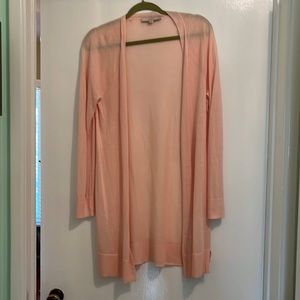 Knee length open cardigan